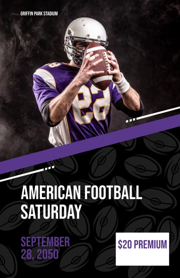 Free American Football Poster Template to Edit Online