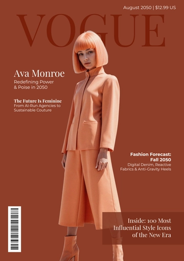 Free Vogue Model Cover Page Template to Edit Online