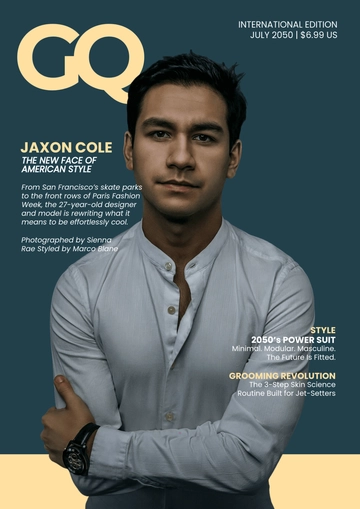 Free International GQ Cover Page Template to Edit Online