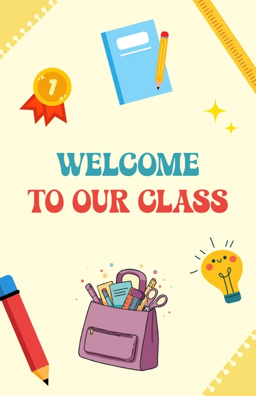 Free Colorful Classroom Welcome Poster for Kids Template to Edit Online