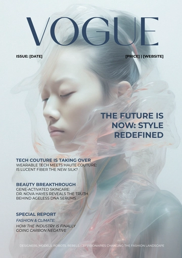 Free Blank Vogue News Cover Page Template to Edit Online