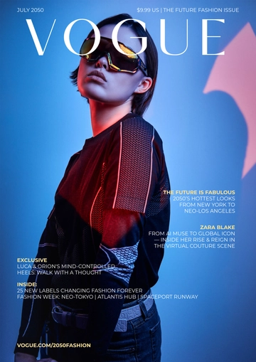Free Vogue Clothing Cover Page Template to Edit Online