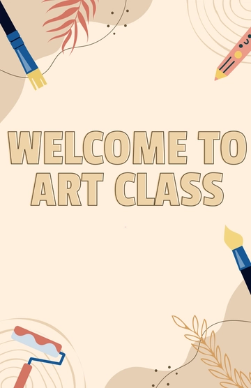 Free Aesthetic Art Classroom Welcome Poster Template to Edit Online
