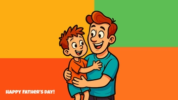 Free Colorful Father's Day Background for Kids Template to Edit Online