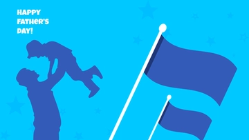 Free Blue Father's Day Flag Background Template to Edit Online