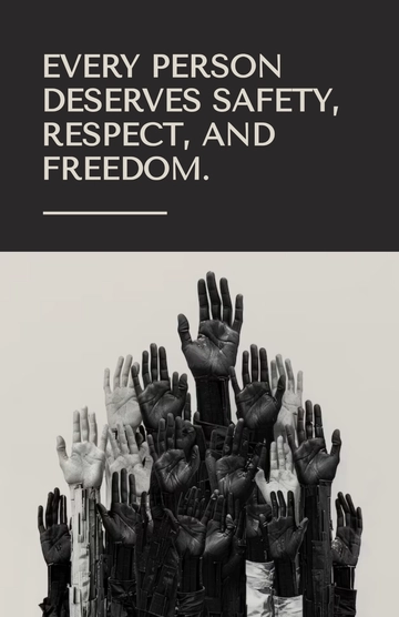 Free Aesthetic Human Rights Protection Poster Template to Edit Online