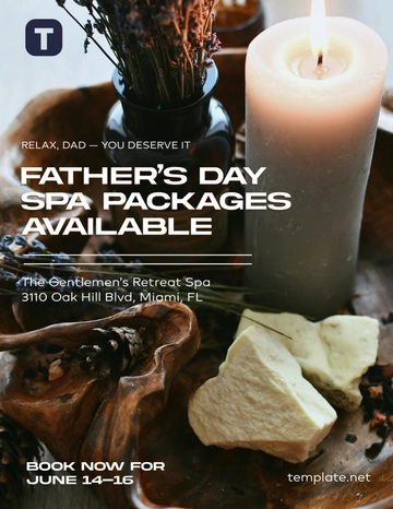 Free White Father's Day Spa Flyer Template to Edit Online