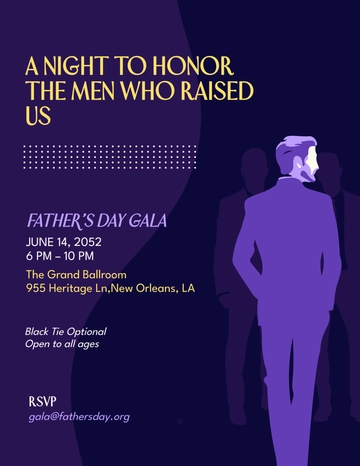 Free Purple Father's Day Gala Flyer Template to Edit Online