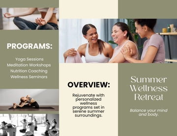 Free Wellness Summer Brochure Template to Edit Online