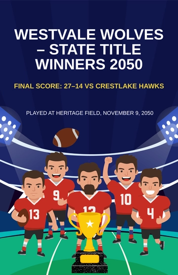 Free Football Champion Poster Template to Edit Online