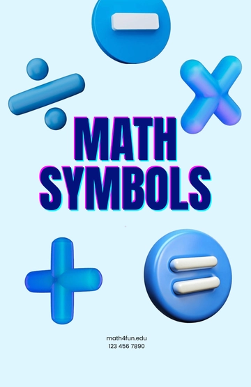 Free Simple Math Symbol Poster Template to Edit Online