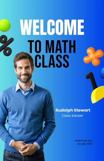 Free Math Welcome Poster Template to Edit Online