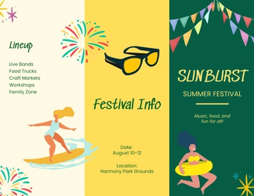 Free Summer Festival Brochure Template to Edit Online