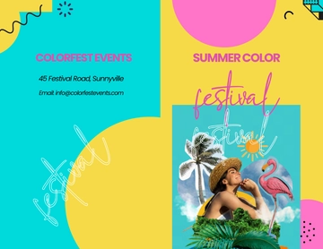 Free Colorful Summer Bifold Brochure Template to Edit Online