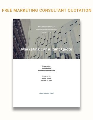 Marketing Consultant Quotation Template Marketing Consultant Quotation Template