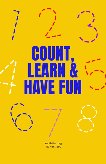 Free Yellow Math Number Poster Template to Edit Online
