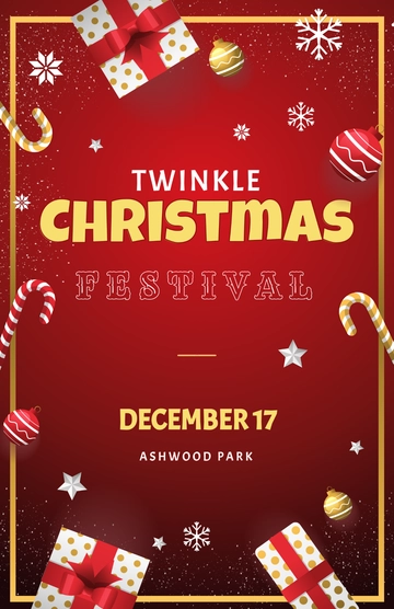 Free Christmas Festival Poster Template to Edit Online