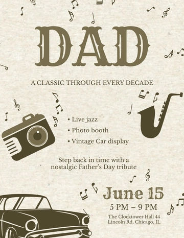 Free Vintage Father's Day Flyer Template to Edit Online