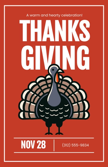 Free Modern Thanksgiving Day Meal Poster to Edit Online