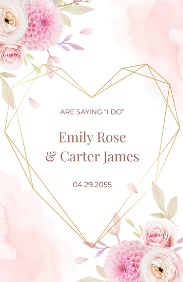 Free Heart Background Wedding Poster Template to Edit Online