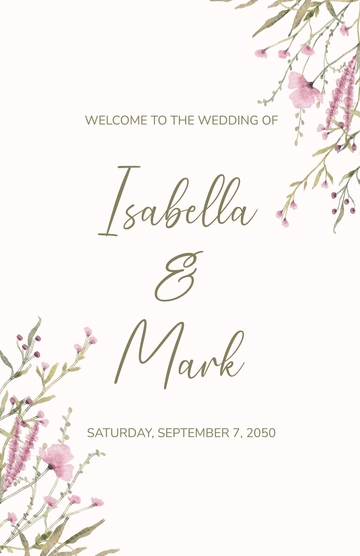 Free Printable Wedding Sign Poster Template to Edit Online