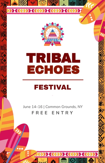 Free Modern Tribal Festival Poster Template to Edit Online