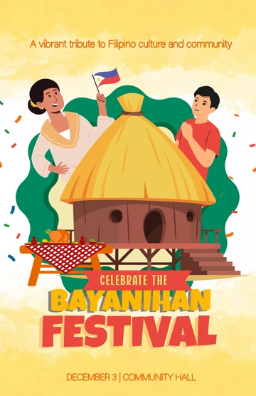 Free Filipino Festival Colorful Poster Template to Edit Online
