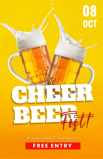 Free Beer Festival Poster Template to Edit Online
