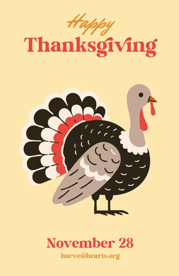 Free Thanksgiving Day Turkey Poster to Edit Online