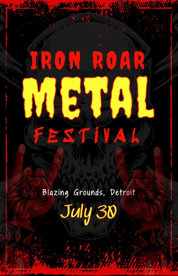 Free Metal Festival Poster Template to Edit Online