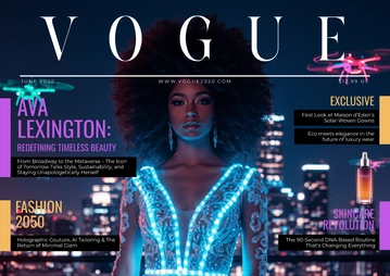 Free Horizontal Vogue Cover Page Template to Edit Online