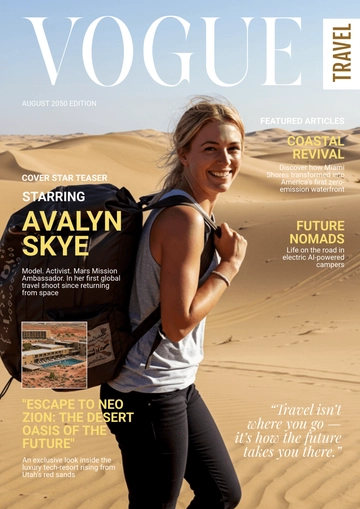 Free Travel Vogue Cover Page Template to Edit Online