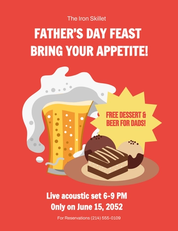 Free Father's Day Restaurant Flyer Template to Edit Online