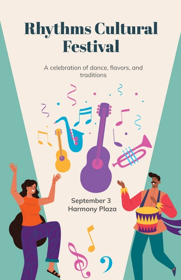 Free Cultural Festival Creative Poster Template to Edit Online