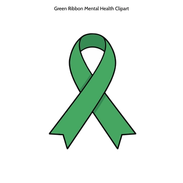 Free Green Ribbon Mental Health Clipart to Edit Online