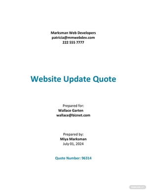 Sample Web Design Quotation Template