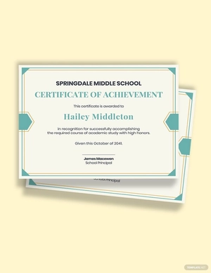 Middle School Certification Template