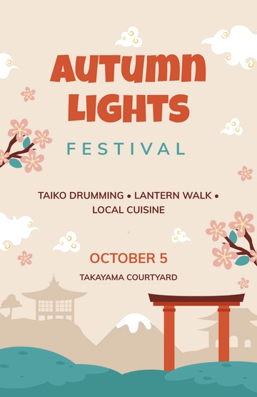Free Japanese Festival Poster Template to Edit Online