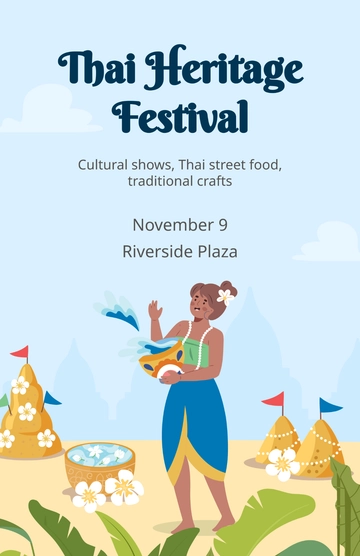Free Thai Festival Editable Poster Template to Edit Online