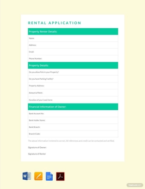 Simple Rental Application Template