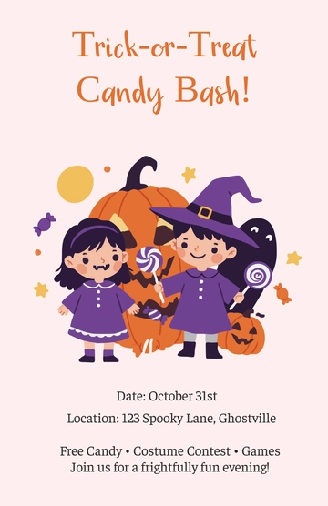 Free Halloween Candy Poster Template to Edit Online