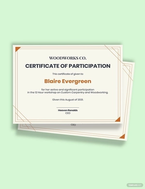 Workshop Participation Certificate Template