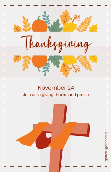 Free Thanksgiving Day Church Poster to Edit Online