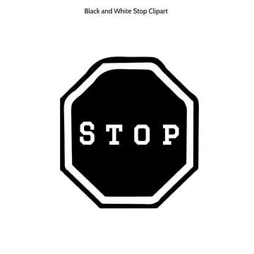 Free Black and White Stop Clipart to Edit Online