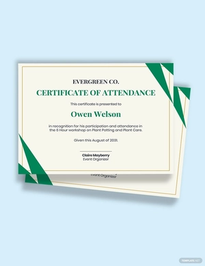 certificate for attending workshop Template