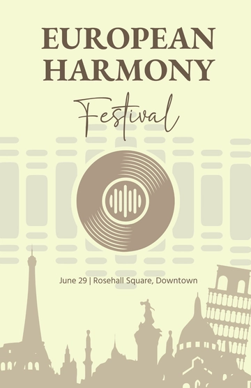 Free European Festival Poster Template to Edit Online