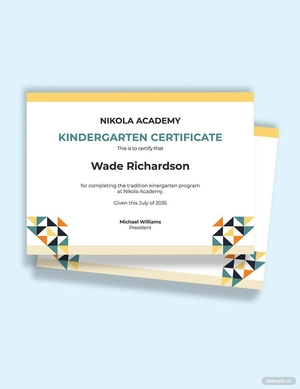 Graduation Kindergarten Certificate Template