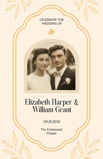 Free Classic Wedding Poster Template to Edit Online