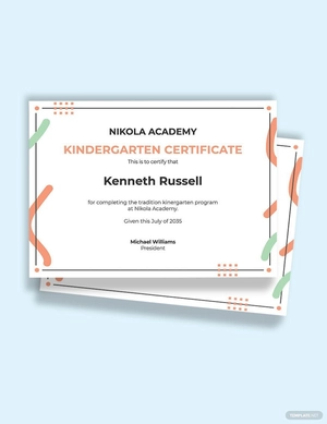 Border Kindergarten Certificate Template