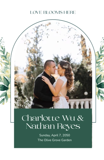 Free Garden Wedding Editable Poster Template to Edit Online